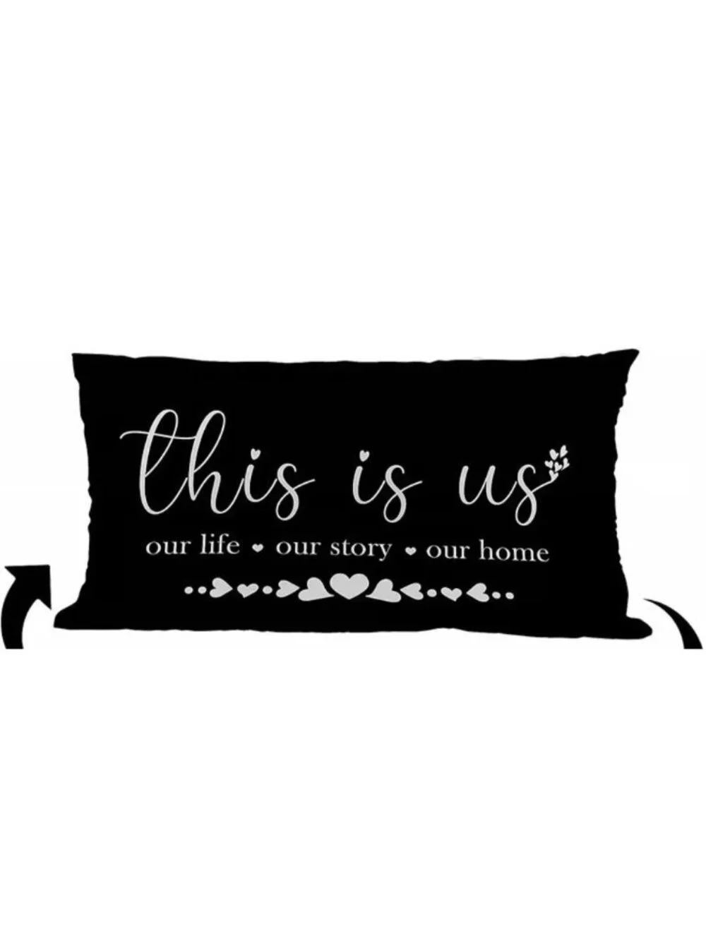 This is Us Farmhouse Pillow Covers Reversible 20x12 Home Sweet BLACK family